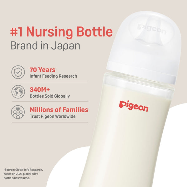 Glass Wide Neck Baby Bottle, 2Packs, 8.1 Oz(240 ml) for 3+ months