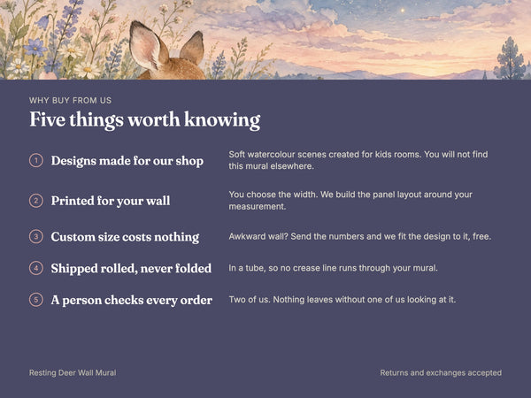 Watercolor Resting Deer Wall Mural, image 10