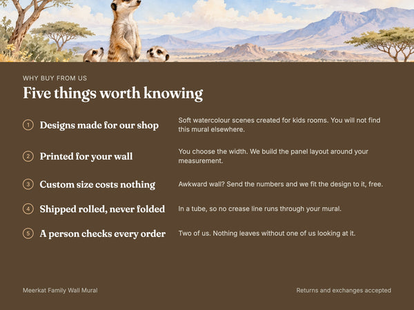 Watercolor Meerkat Family Safari Wall Mural, image 10