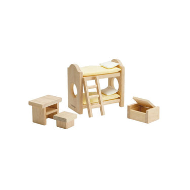 Classic children's room setup for imaginative and pretend play, featuring colorful decor and engaging toys.