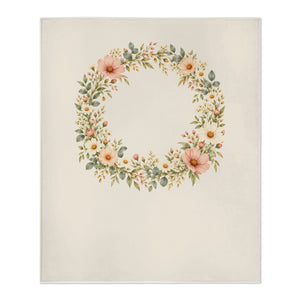 Personalize the Floral Monogram toddler minky blanket in cream with your baby's name