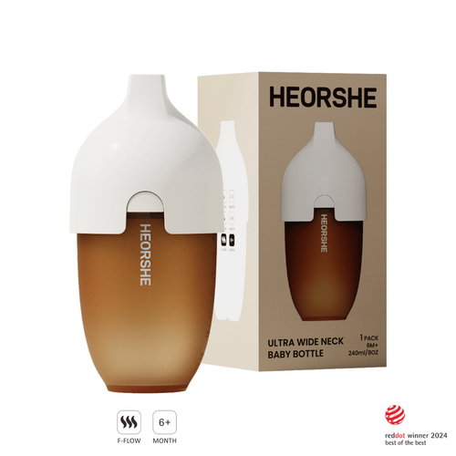 Ultra Wide Neck Baby Bottle 8 OZ White
