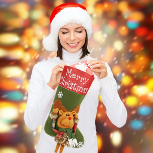 2024 Christmas Big Stockings 3D Plush Decor