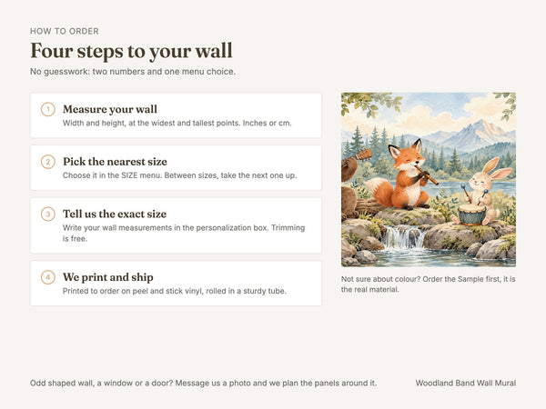 Watercolor Woodland Band Wall Mural, image 6