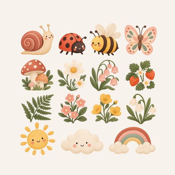 Mushroom Garden Wall Decals, Set of 15, image 3