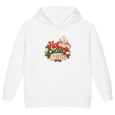 Hot Cocoa Cutie toddler hoodie in white, front view