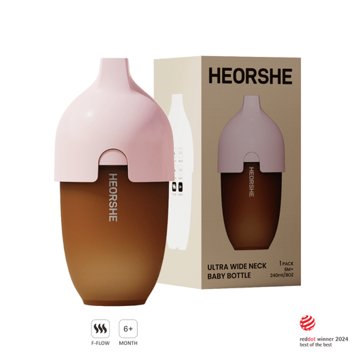 Ultra Wide Neck Baby Bottle 8 OZ Pink