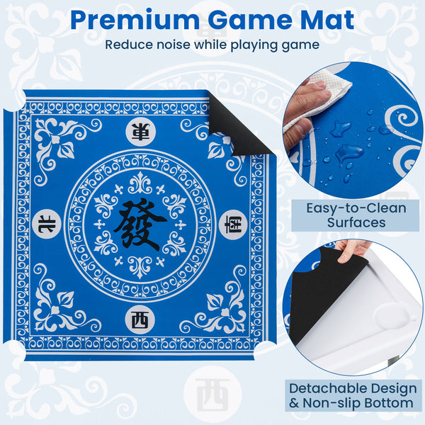 35 Inch 4 Player Game Card Folding Mahjong Table with Cup Holders