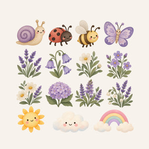 Lavender Garden Wall Decals, Set of 15, image 3