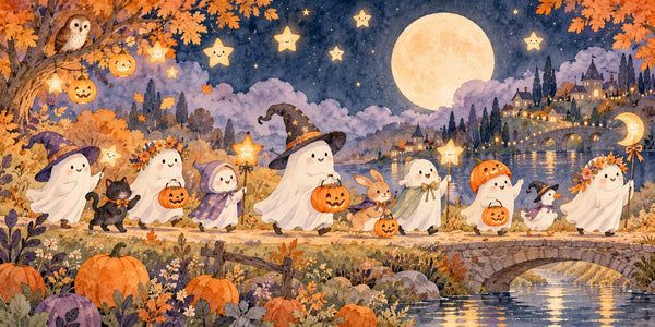 Watercolor Halloween Parade Wall Mural, image 3