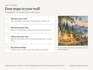 Watercolor Campfire Friends Camping Wall Mural, image 6