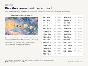 Watercolor Pastel Planets Wall Mural, image 5