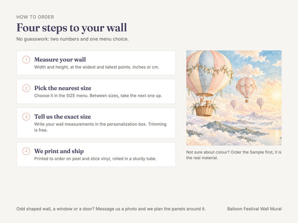 Watercolor Hot Air Balloon Festival Wall Mural, image 6