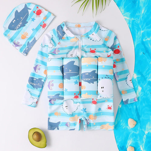 Kids floating swimsuit buoyancy aid vest for safe drifting and surfing, perfect for boys and girls at the beach.