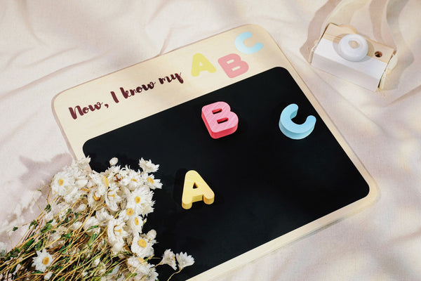 WonderBee Wooden Alphabet Chunky Puzzle