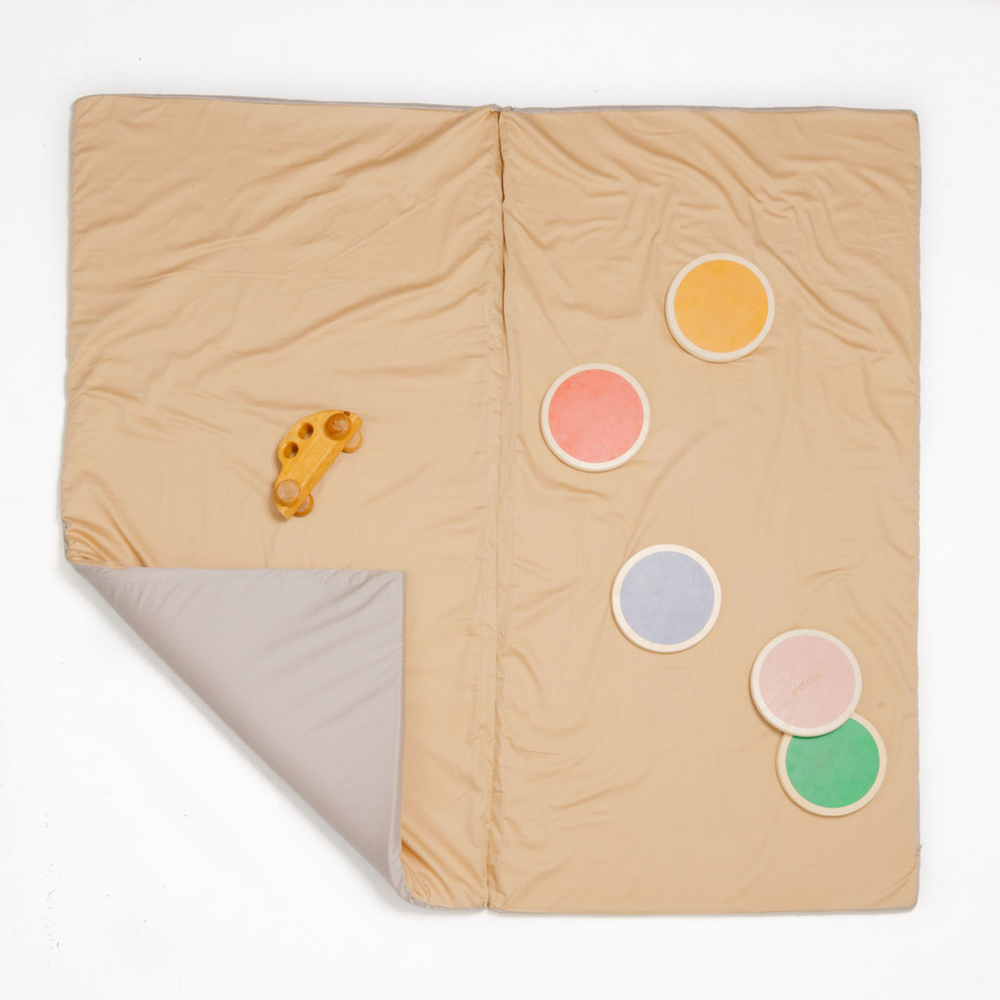 Cloud + Sandcastle Organic Cotton Mat for babies, perfect for playtime and safe lounging.
