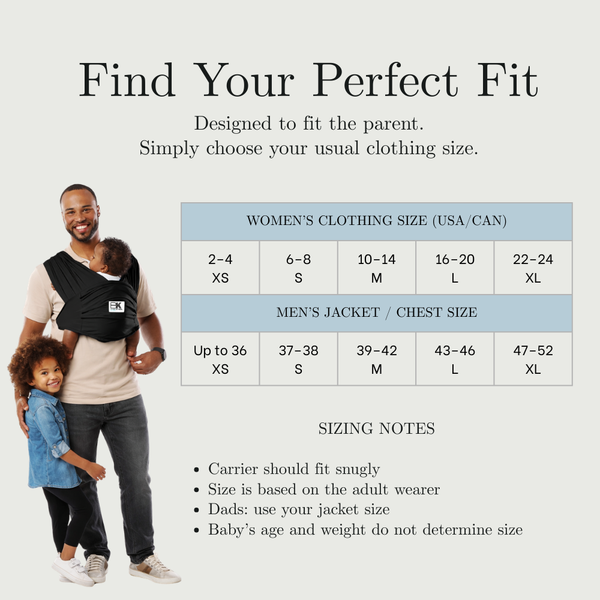 Baby K'tan Breeze Baby Carrier Charcoal cotton mesh 5 positions