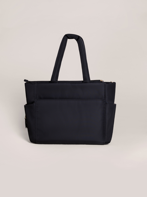 Utility-Strap Tote Diaper Bag - Black