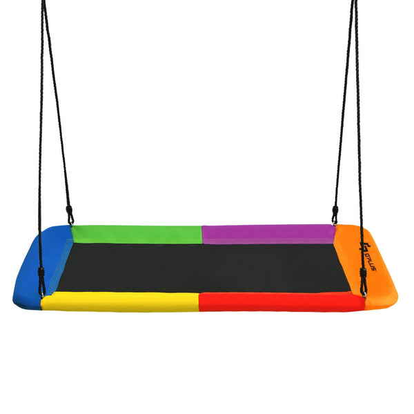 60 Inches Platform Tree Swing Outdoor with  2 Hanging Straps for Infants