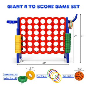 2.5Ft 4-to-Score Giant Game Set - Weather-Resistant for Kids - Outdoor Play