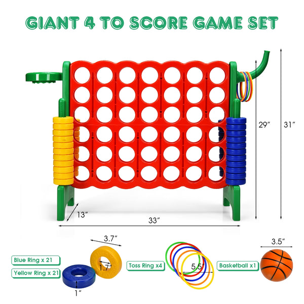 2.5Ft 4-to-Score Giant Game Set - Weather-Resistant for Kids - Outdoor Play