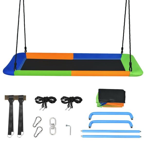 60 Inches Platform Tree Swing Outdoor with  2 Hanging Straps for Infants