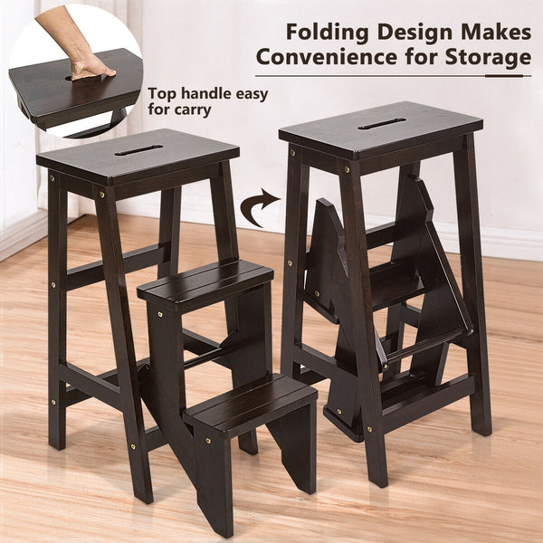 3 Tier Step Stool 3 in 1 Folding Ladder Bench for kids, perfect for safe climbing and reaching high places.