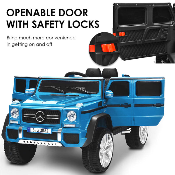 12V Mercedes-Benz Kids Ride On Car in angle view, perfect toy for young car enthusiasts.