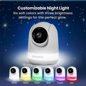 Babysense MaxView PRO: Video Baby Monitor with 2 Cameras, Non Wifi, Split Screen, Night Light & Sound Machine