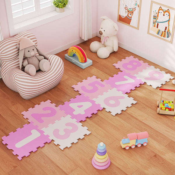 9 Pieces Interlocking Foam Puzzle Floor Mat with 3 Marker Discs-PI