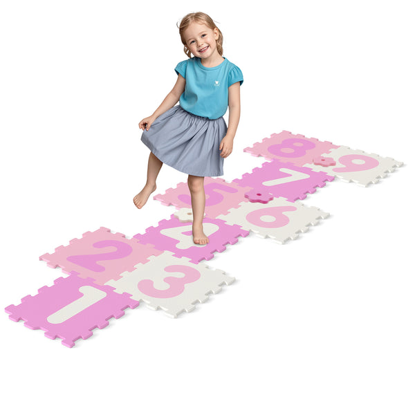 9 Pieces Interlocking Foam Puzzle Floor Mat with 3 Marker Discs-PI