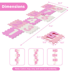 9 Pieces Interlocking Foam Puzzle Floor Mat with 3 Marker Discs-PI