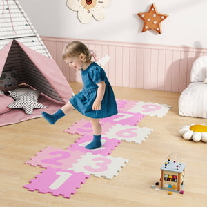 9 Pieces Interlocking Foam Puzzle Floor Mat with 3 Marker Discs-PI