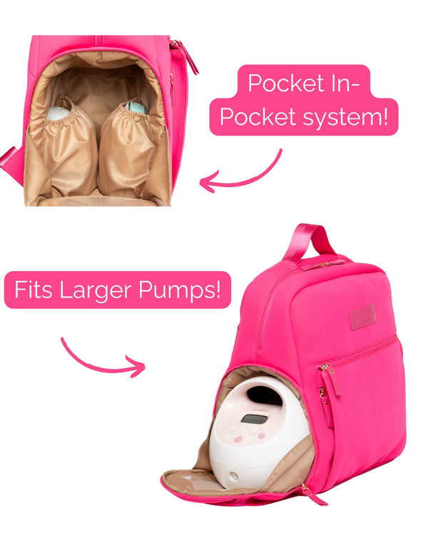 Sarah Wells Fiona Breast Pump Backpack – Neoprene, Machine Washable Bag with Insulated Storage, Laptop Sleeve & Straps