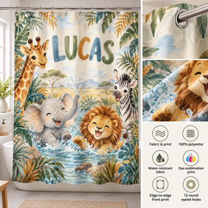 Fabric details: 100% polyester, water-resistant, dye-sublimation print, 12 round eyelet holes
