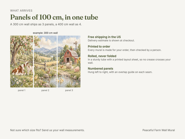 Watercolor Peaceful Farm Wall Mural, image 8