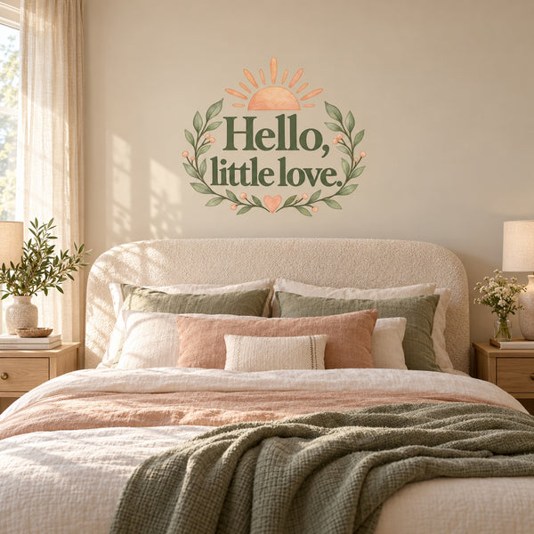 Hello, little love Quote Wall Decal for Mom, image 1