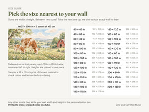 Watercolor Cow and Calf Farm Wall Mural, image 5