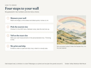 Watercolor Golden Valley Rainbow Wall Mural, image 5