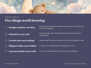 Watercolor Moon Bear Wall Mural, image 10