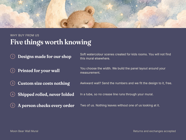 Watercolor Moon Bear Wall Mural, image 10
