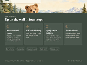 Watercolor B is for Bear Alphabet Wall Mural, image 9