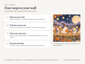 Watercolor Halloween Parade Wall Mural, image 6