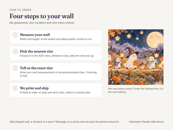 Watercolor Halloween Parade Wall Mural, image 6