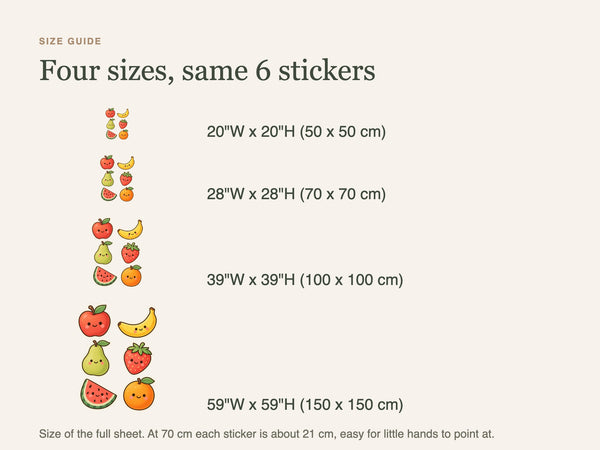 Soft Fruits Wall Decals, Set of 6, Baby First Words, image 5