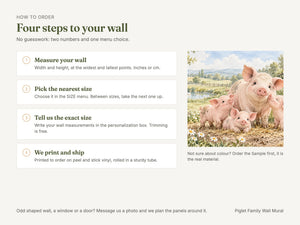 Watercolor Piglet Family Farm Wall Mural, image 6