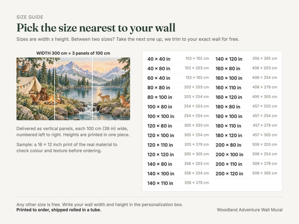 Watercolor Woodland Adventure Camping Wall Mural, image 5