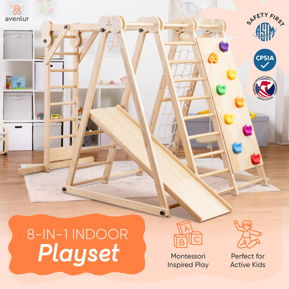 Chestnut Foldable Jungle Gym for babies - indoor playtime fun and safe exploration.