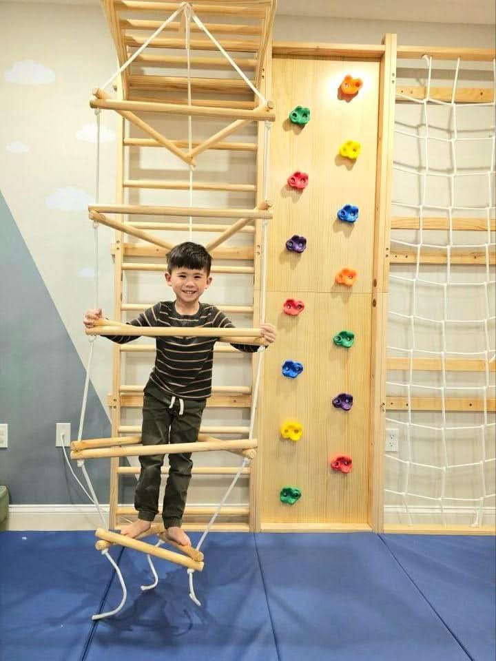 Wooden climbing add-on ladder attachment for Walnut, Neem & Betula baby products, perfect for indoor play.