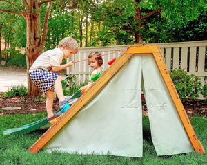 5-in-1 Palm outdoor and indoor playground playset for babies, showcasing versatile play options from angle 3.